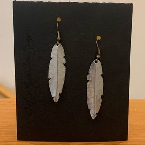 Dangling Silver Feather Earrings